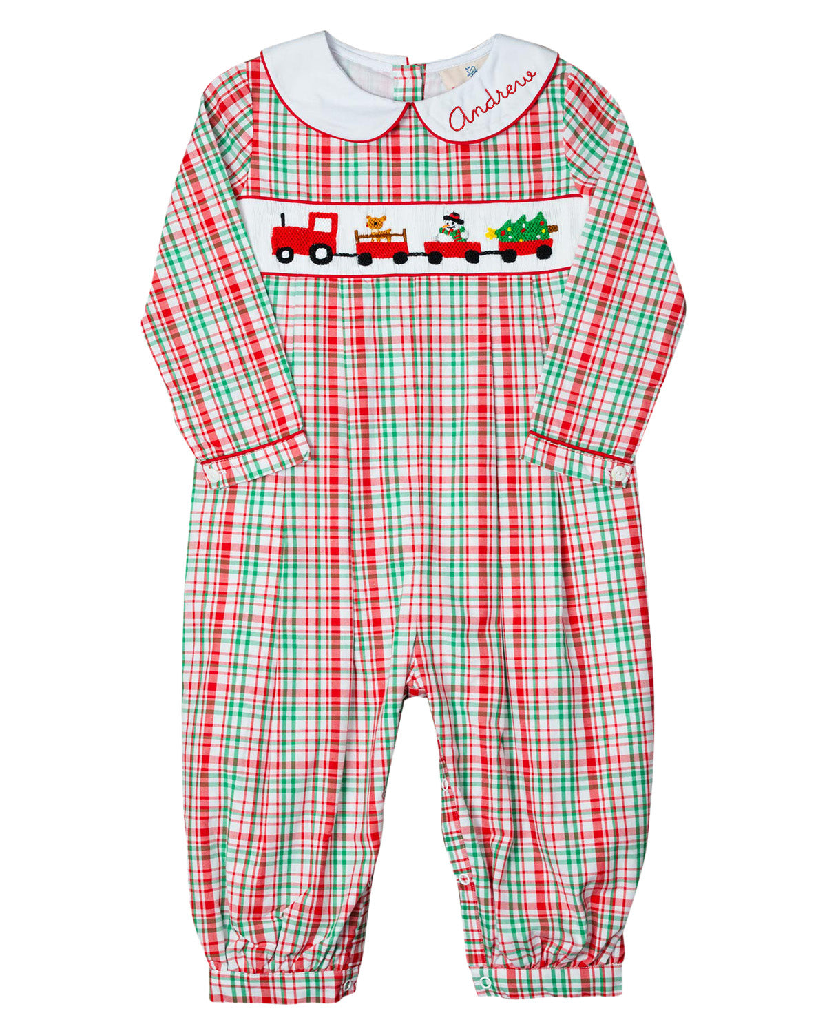 Holiday Train Smocked Longall- FINAL SALE