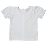 White Knit Girls Short Sleeve Shirt