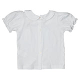 White Knit Girls Short Sleeve Shirt