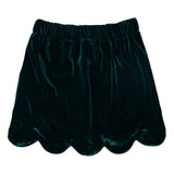 Green Velvet Scalloped Skirt- FINAL SALE