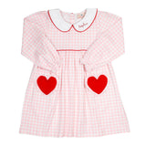 Heart Pockets Pink Gingham Knit Dress