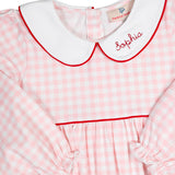 Heart Pockets Pink Gingham Knit Dress