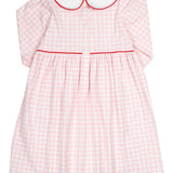 Heart Pockets Pink Gingham Knit Dress
