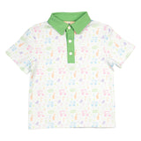 Fairway Fun Golf Print Knit Collared Shirt- FINAL SALE