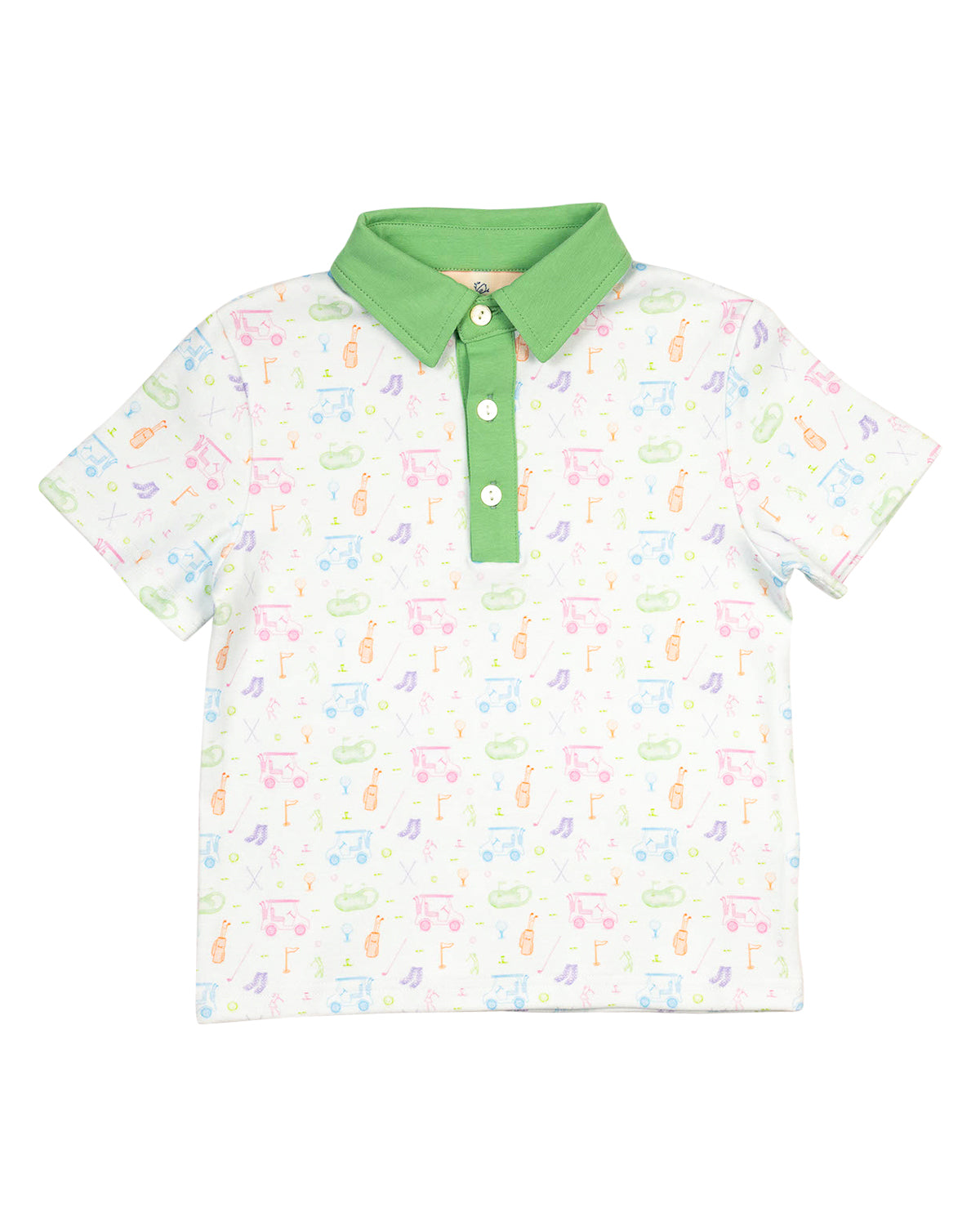Fairway Fun Golf Print Knit Collared Shirt