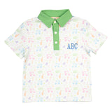 Fairway Fun Golf Print Knit Collared Shirt- FINAL SALE