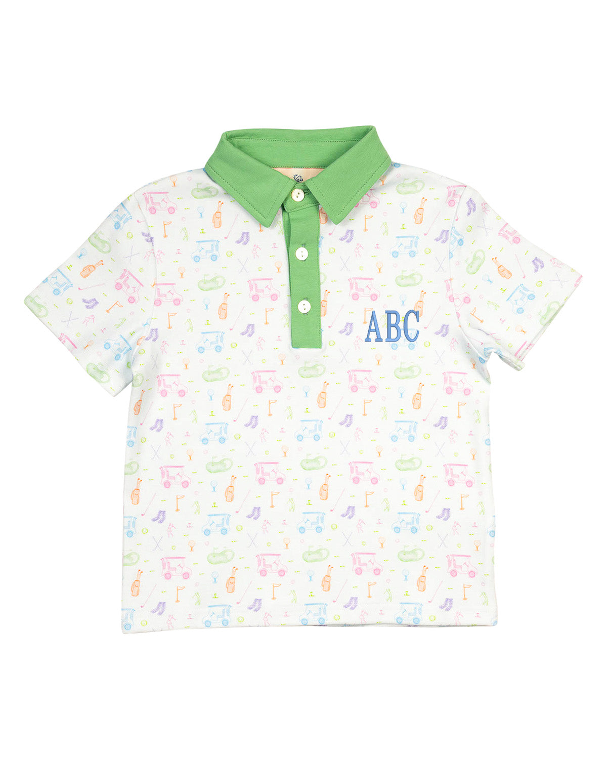 Fairway Fun Golf Print Knit Collared Shirt