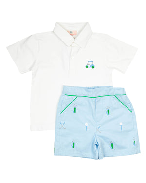 Golf Embroidered Shorts Set