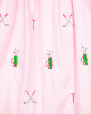 Golf Embroidered Pink Dress