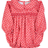 Ditsy Hearts Smocked Bubble- FINAL SALE