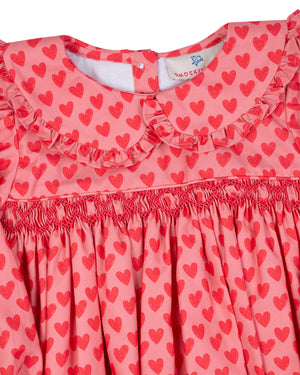 Ditsy Hearts Smocked Bubble