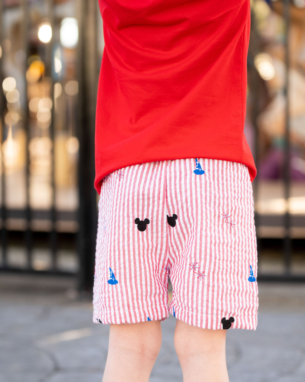 Magical Mouse Red Seersucker Shorts Set