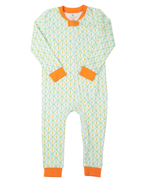 Carrot Crush Knit Zip Up Pajamas
