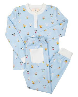 Bunny Portraits Knit Pajama Set