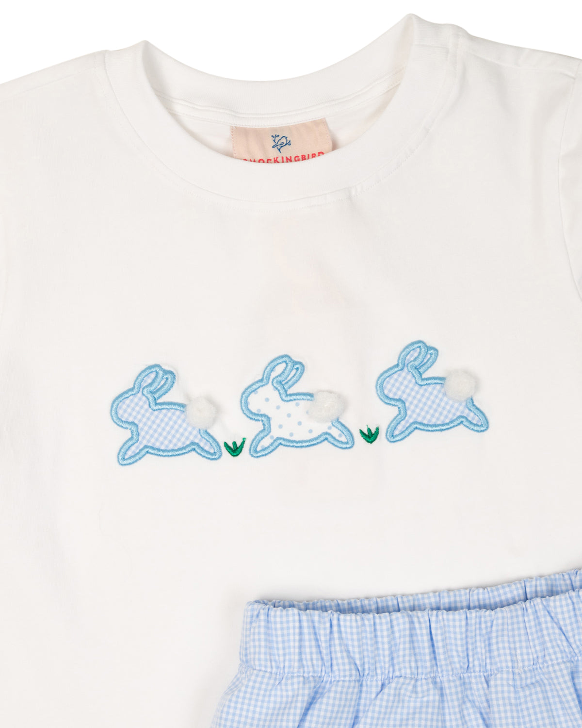 Little Hoppers Bunny Applique shorts Set in Blue