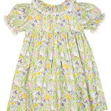 Springtime Garden Smocked Dress