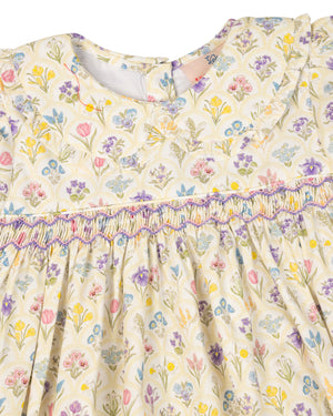 Spring Flowers Smocked Bubble