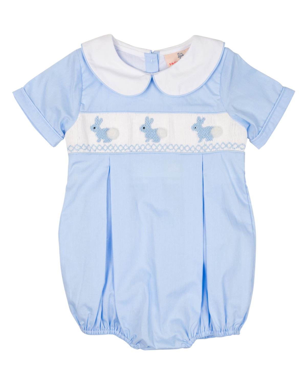 Bunnies Smocked Blue Bubble
