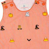 Spooky Embroidered Halloween Shortall