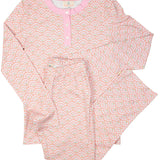 Floral Valentines Scallop Print Adult Pajamas