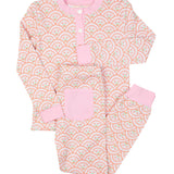 Floral Valentines Scallop Print Pajama Set