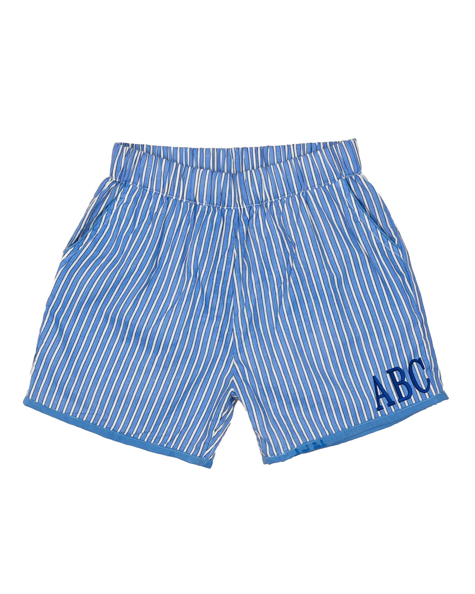 Blue Striped Tucker Shorts