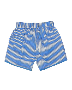 Blue Striped Tucker Shorts