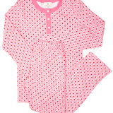 Valentine Hearts Knit Ladies Pajama Set- FINAL SALE