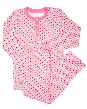 Valentine Hearts Knit Ladies Pajama Set