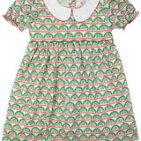 Scalloped Holiday Floral Dress