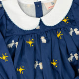 Nativity Embroidered Navy Bubble