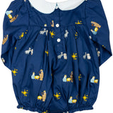 Nativity Embroidered Navy Bubble