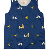 Nativity Embroidered Navy Shortall