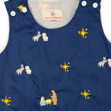 Nativity Embroidered Navy Shortall