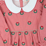 Christmas Wreaths Embroidered Dress