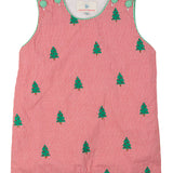 Christmas Trees Embroidered Shortall