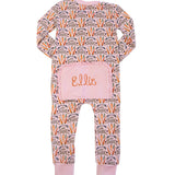 Spring Bunnies Pink Pima Cotton Zip Up Pajamas-FINAL SALE