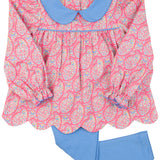 Paisley Floral Scalloped Hem Legging Set