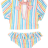 Citrus Stripe Long Sleeve Bikini