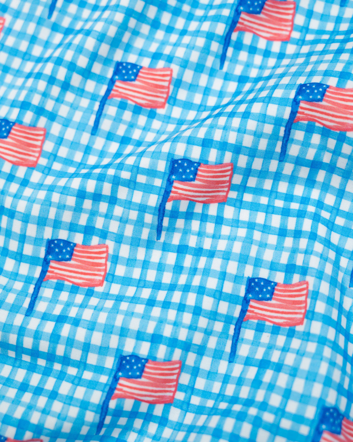 American Flag Gingham Print Shortall