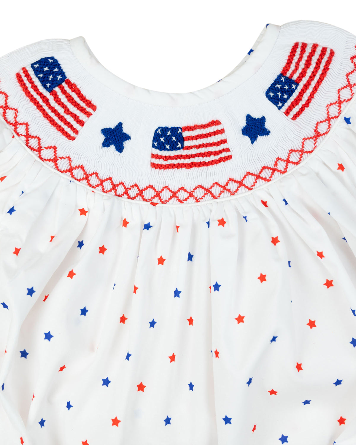 Flags Smocked Star Print Dress