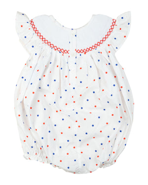 Flags Smocked Star Print Bubble