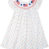 Flags Smocked Star Print Dress