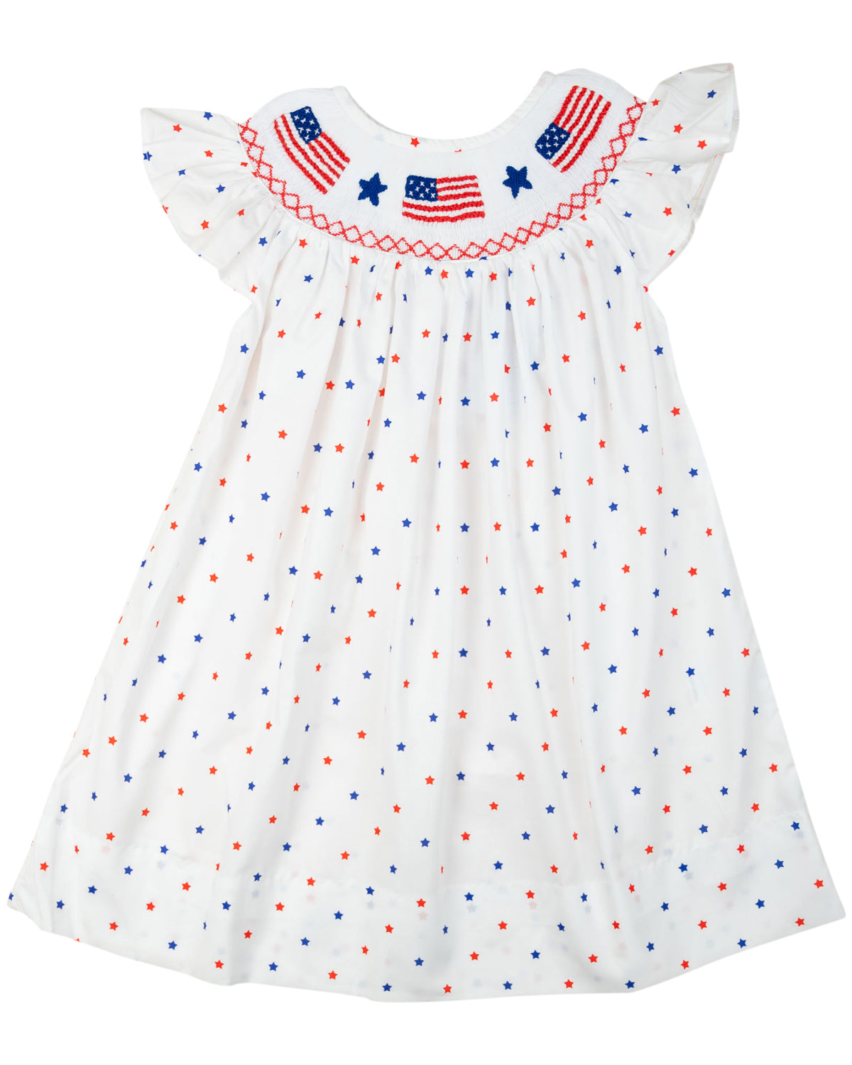 Flags Smocked Star Print Dress