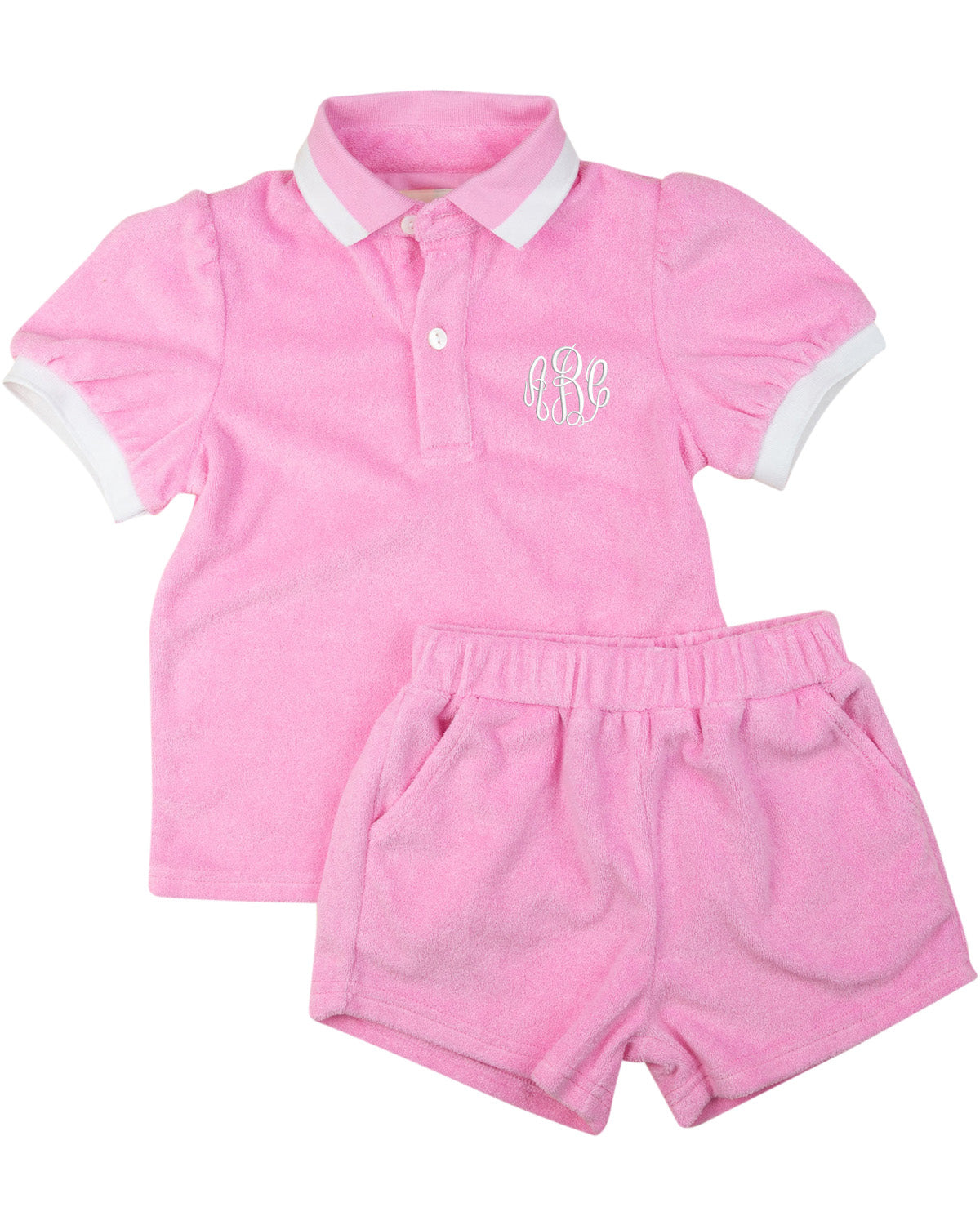 Pink Terry Shorts Set