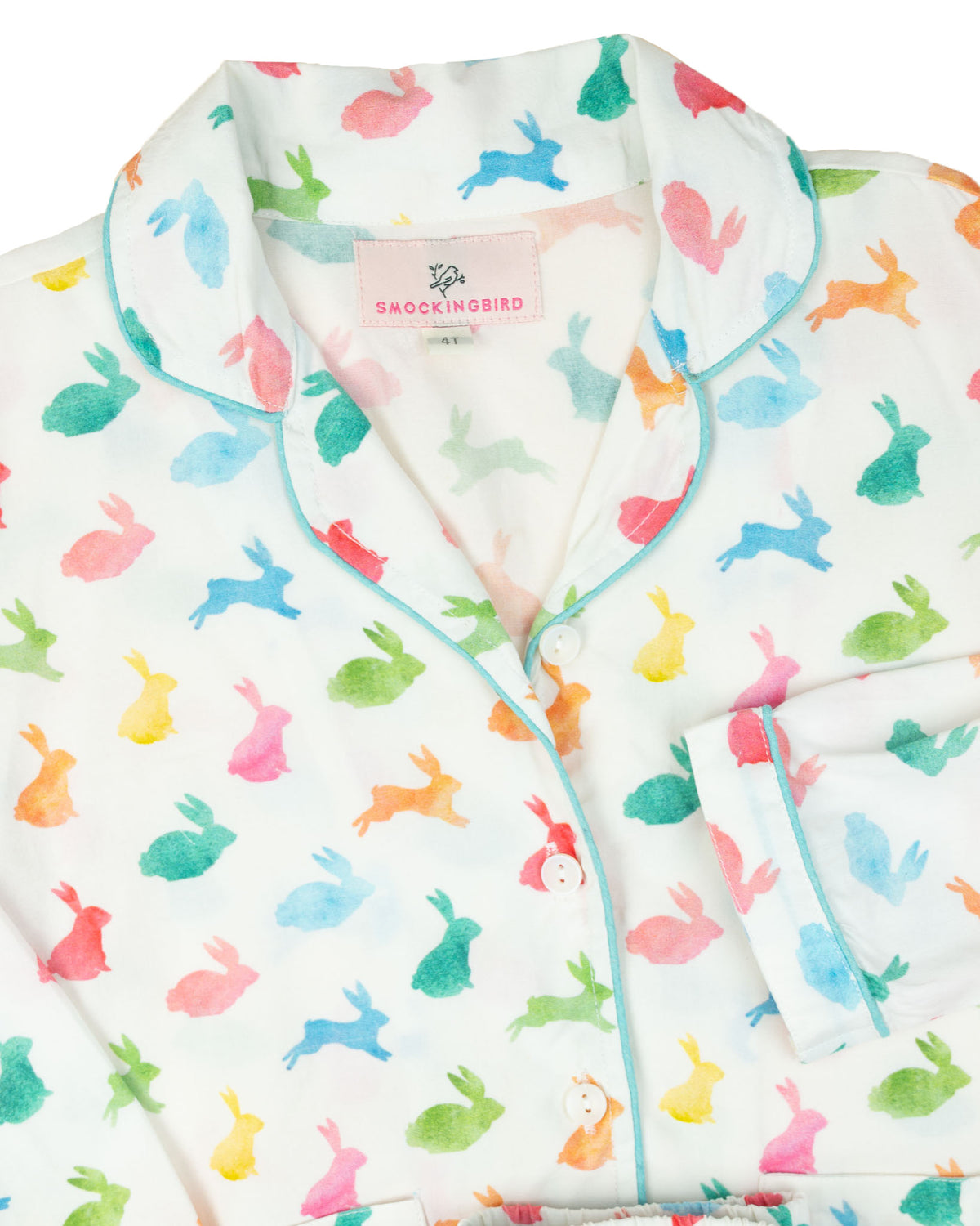 Colorful Bunnies Button Down Pajamas