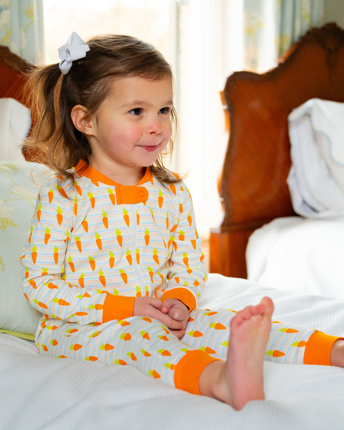 Carrots Striped Knit Zip Up Pajamas