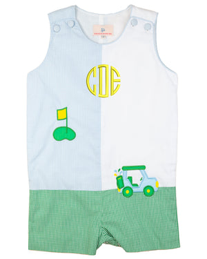 Golf Cart Applique Gingham Shortall