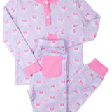 Lavender Mouse Ears Knit Pajama Set