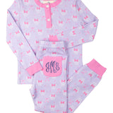 Lavender Mouse Ears Knit Pajama Set